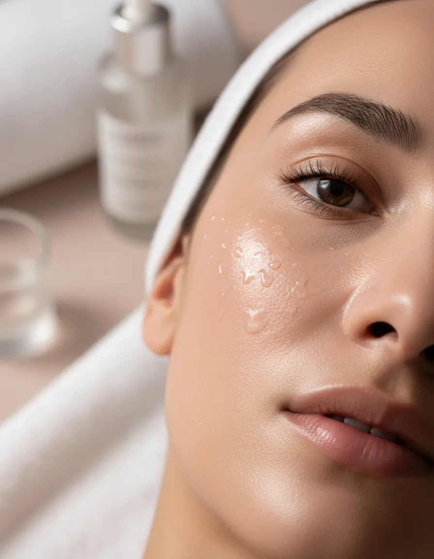 Close-up of radiant, smooth skin showing progressive improvement
