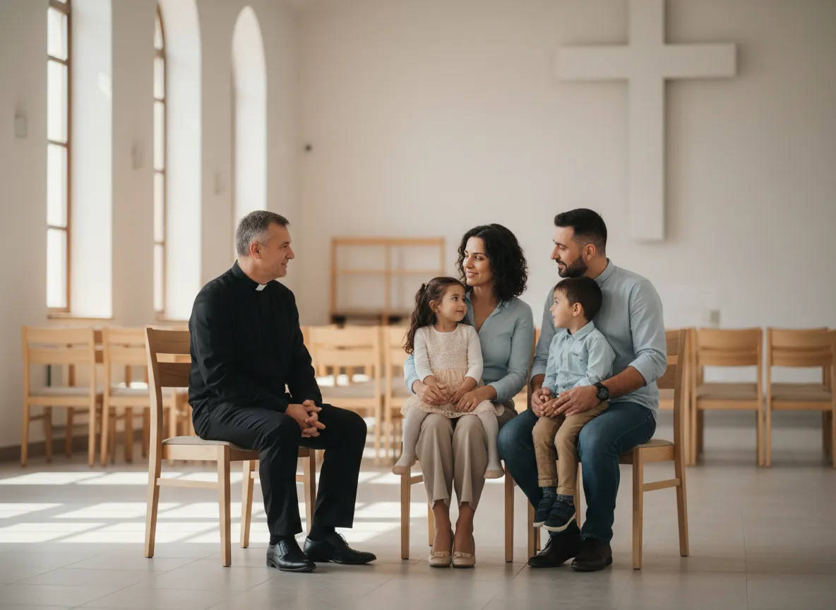 Părinți și copii împreună într-o comunitate de biserică caldă