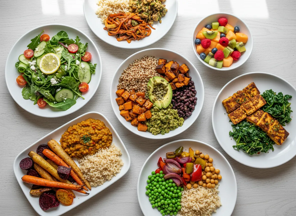 Healthy plated meals served at a community health event