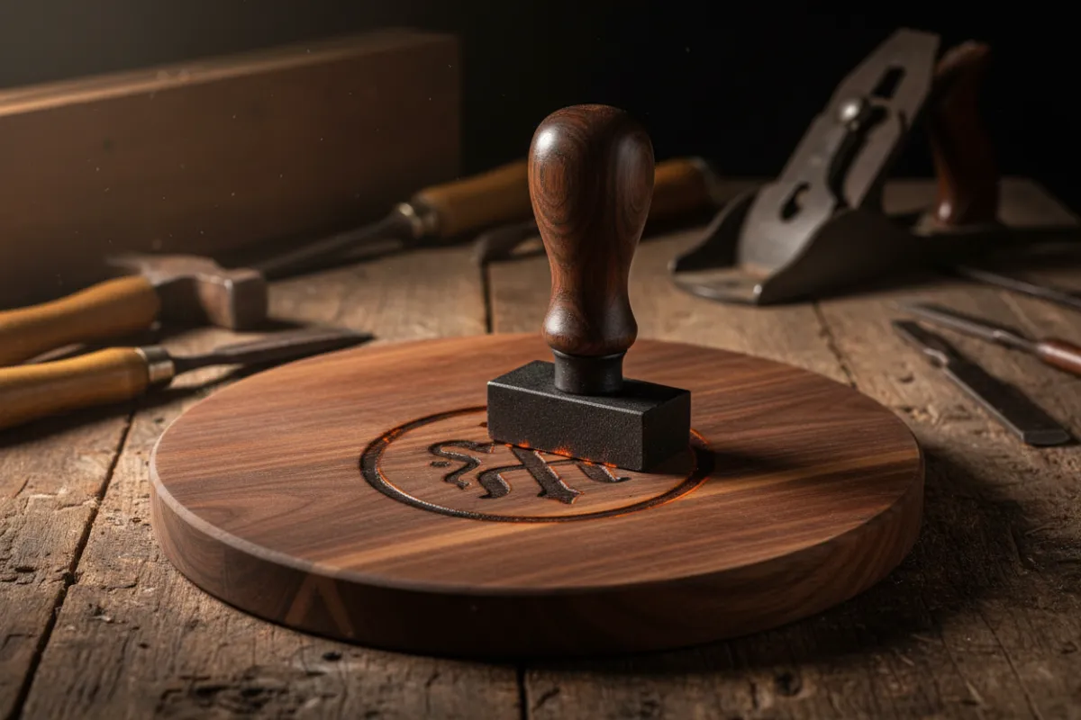 Second example of a unique custom logo burnt into a Zander's chopping board