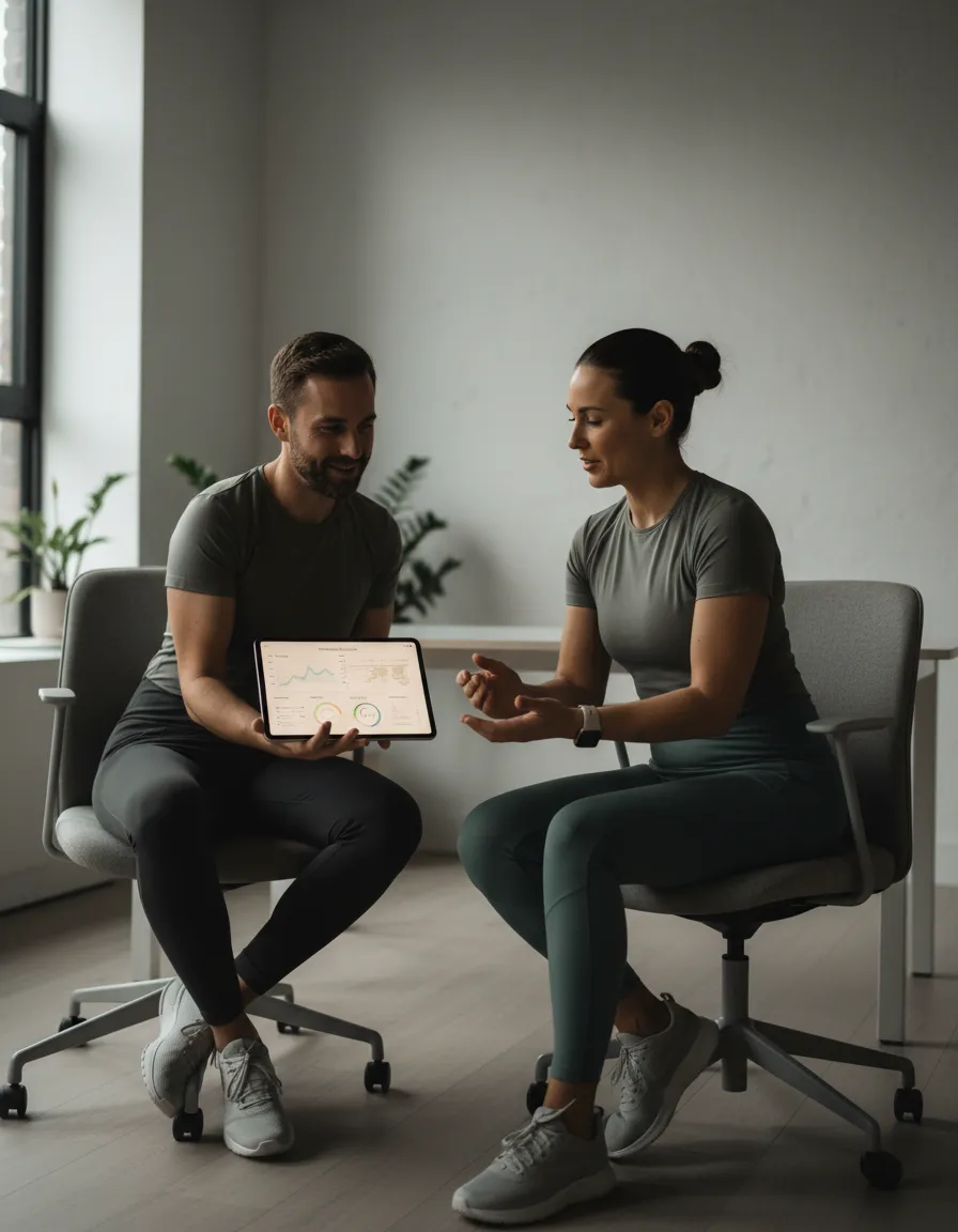 Coach providing performance wellness guidance