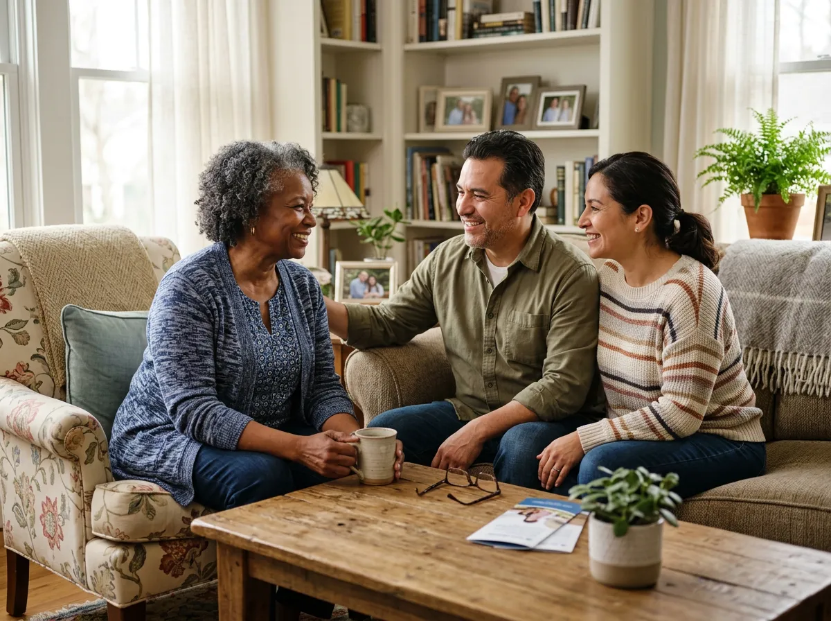 Hispanic and African American multi-generational family at home, representing peace of mind and protection