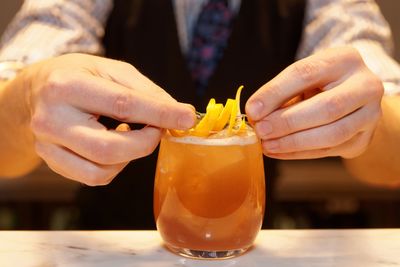 Bartender preparing a drink
