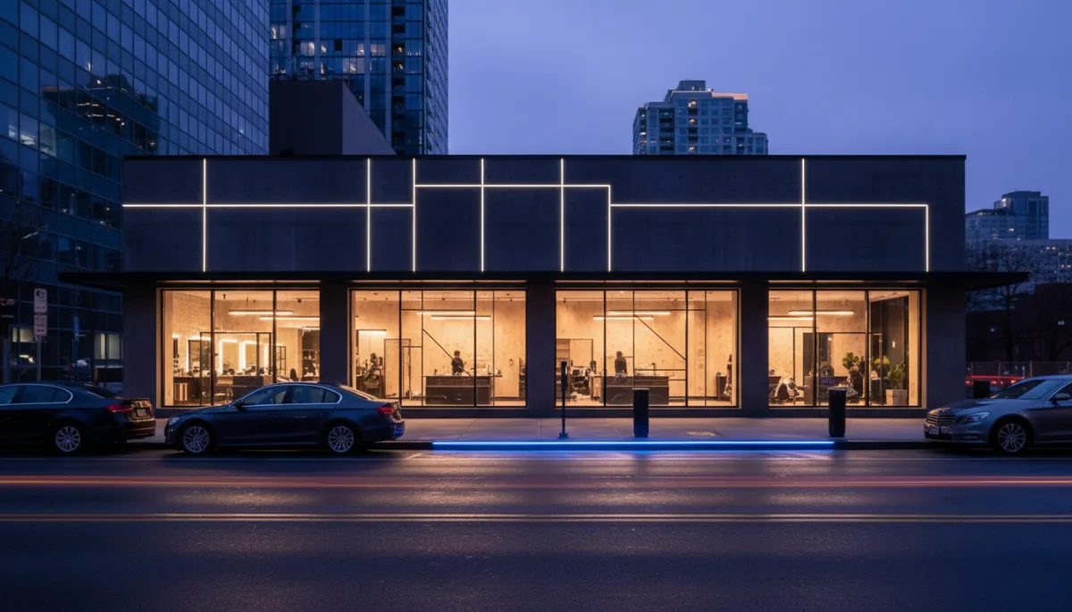 Map and exterior view of Korrey Kutz Urban Barbershop