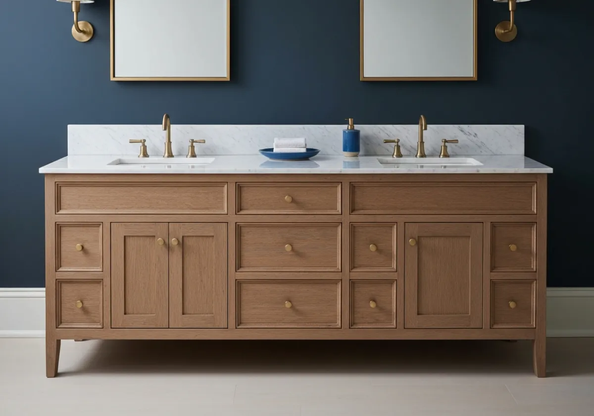 Artisanal Double Vanity with Marble Counters