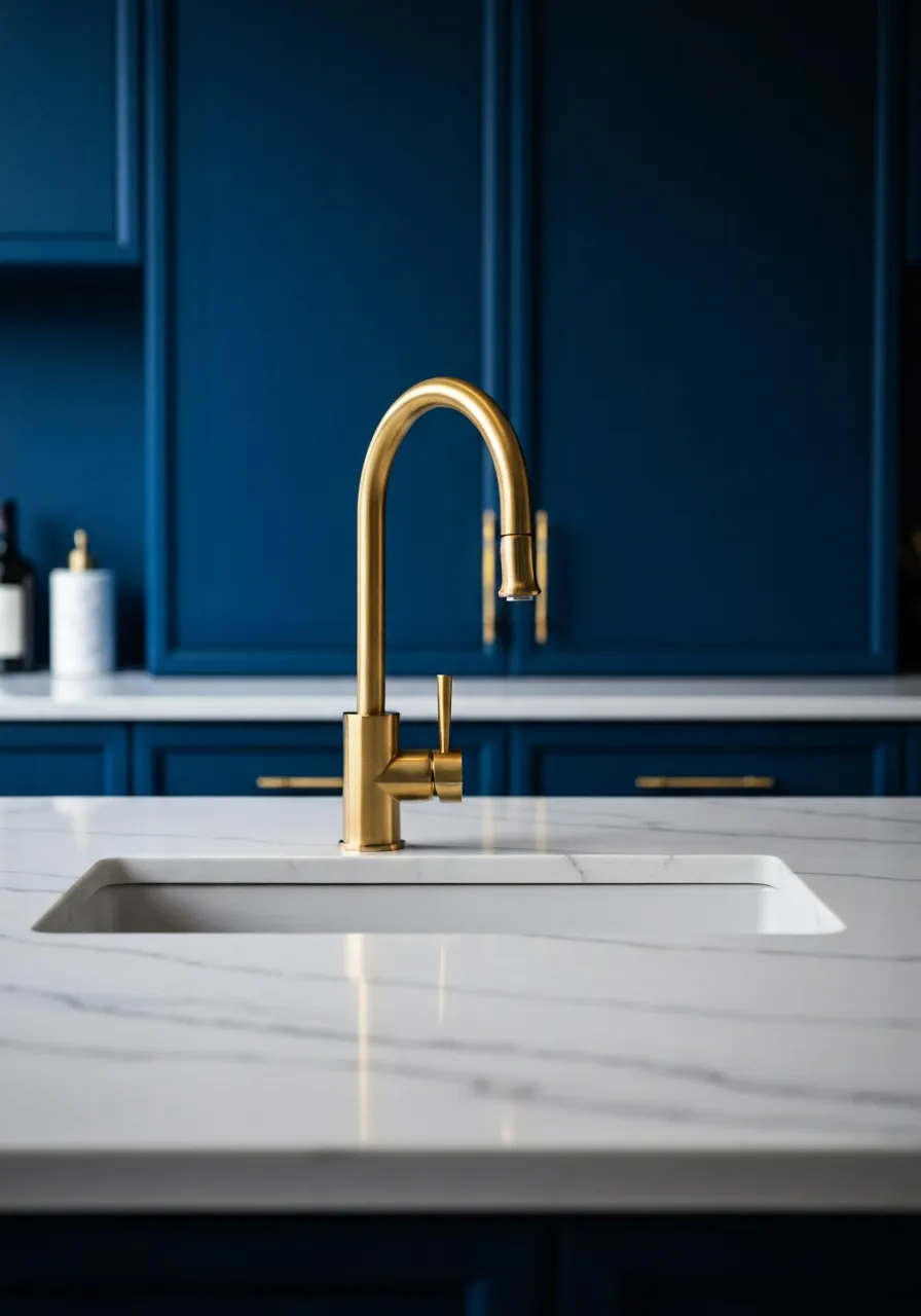 Editorial photograph showcasing intricate stonework and premium cabinetry details in a Magnolia luxury kitchen.
