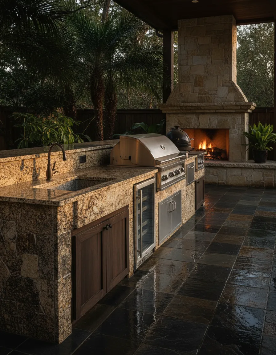 Weather-hardy granite surfaces used for outdoor patios in Montgomery County