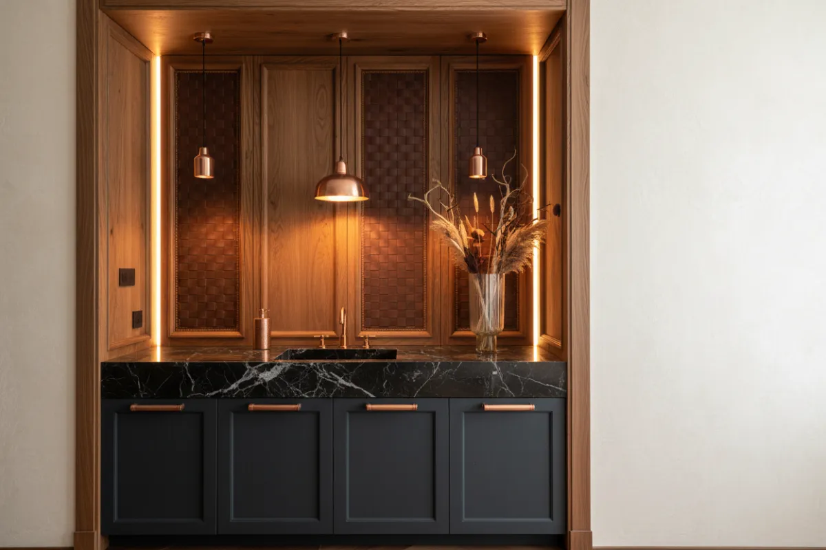 Bespoke residential interior highlighting fine artisan details and luxury design
