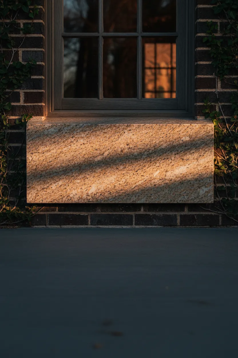 Classic Conroe property architectural detail showcasing premium granite integration