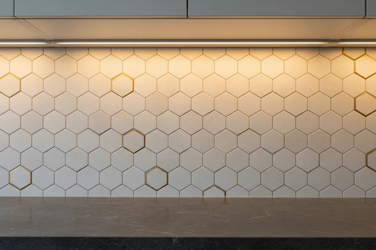 Meticulously installed tile and stone backsplashes