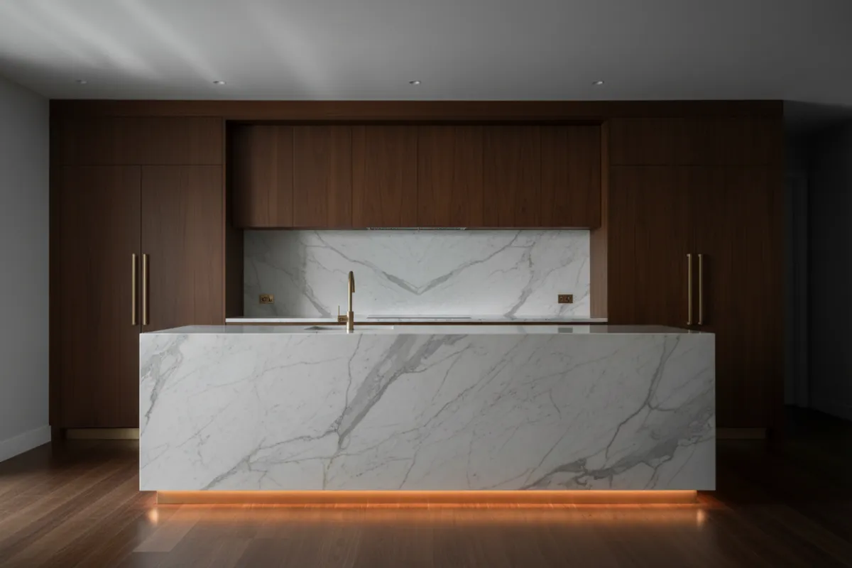Spacious custom kitchen island design
