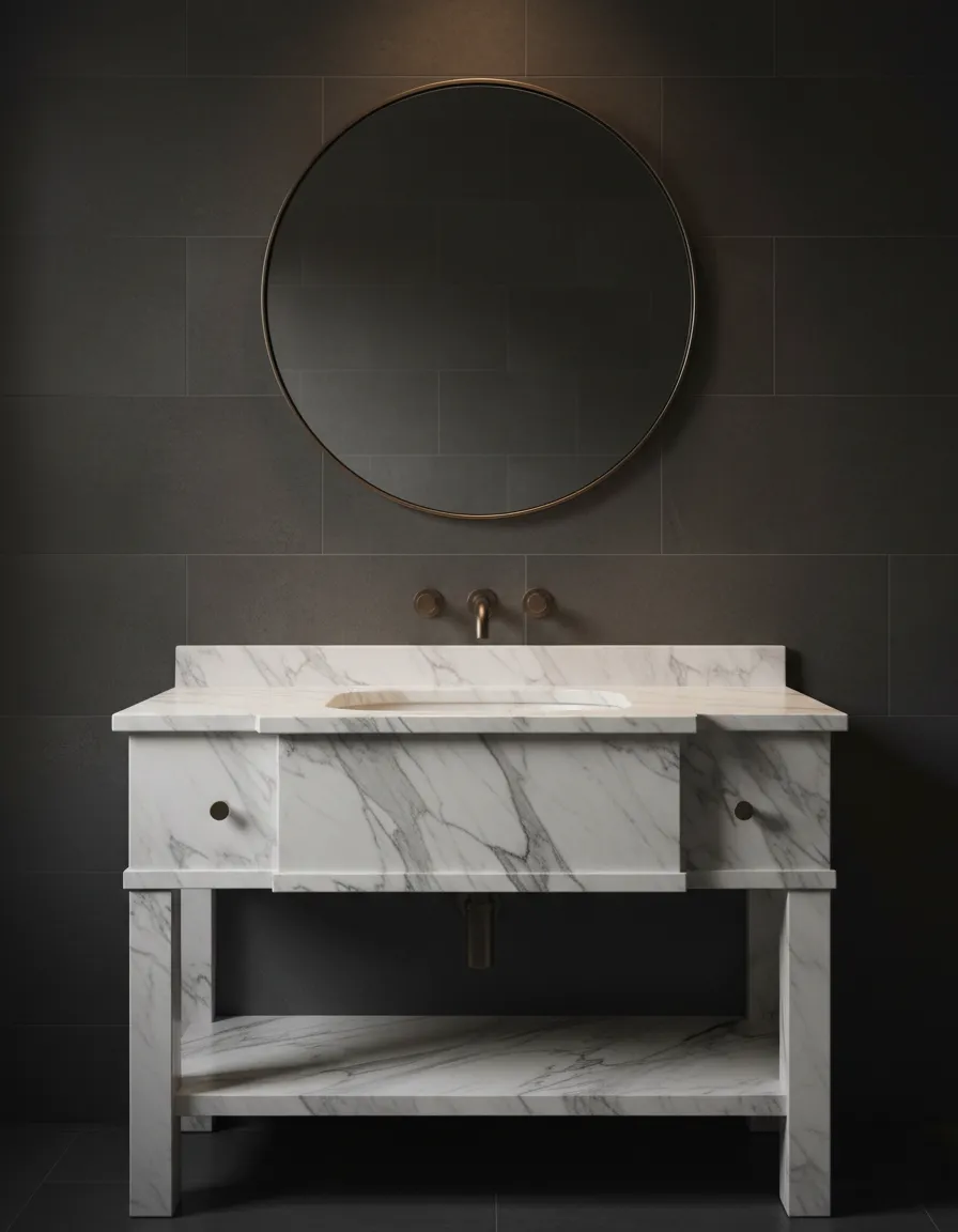 Classic marble countertops and bathroom surfaces