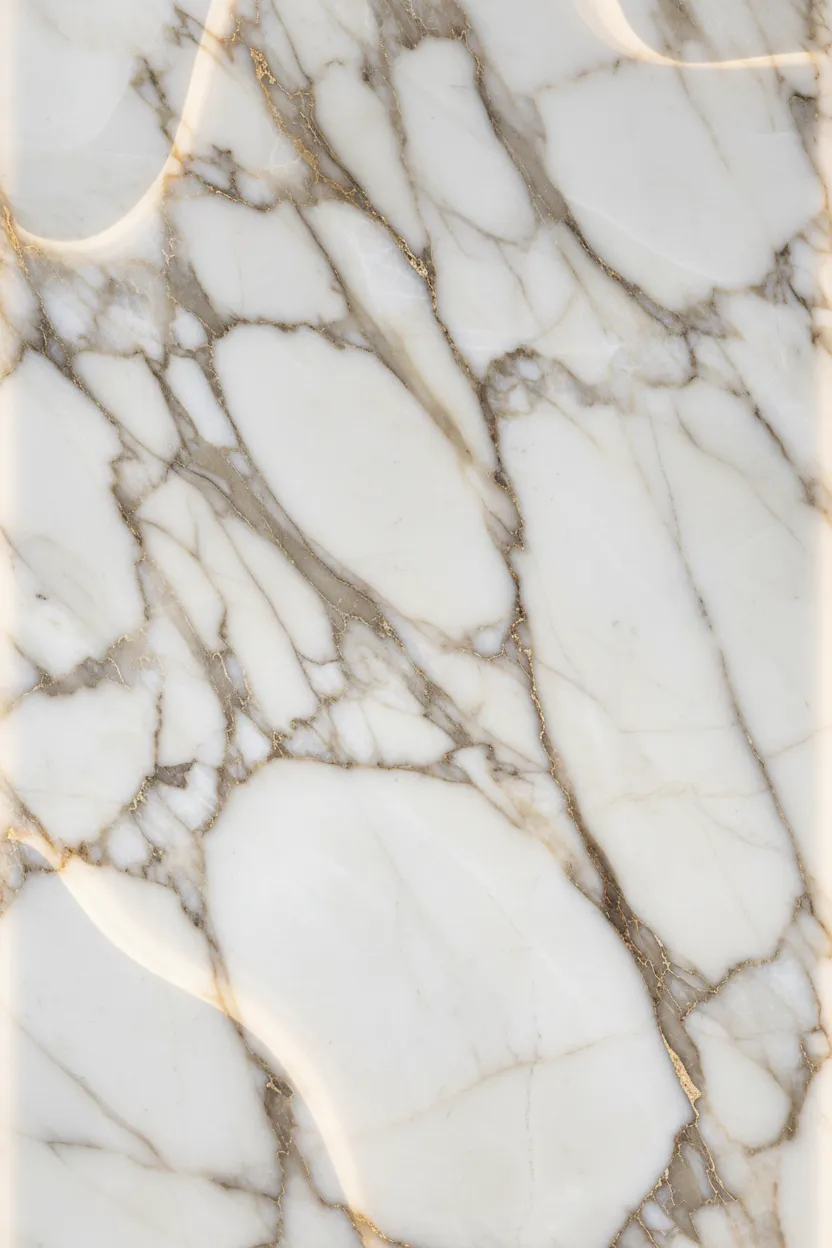 Close up view of intricate marble veining highlighting natural luxury stone