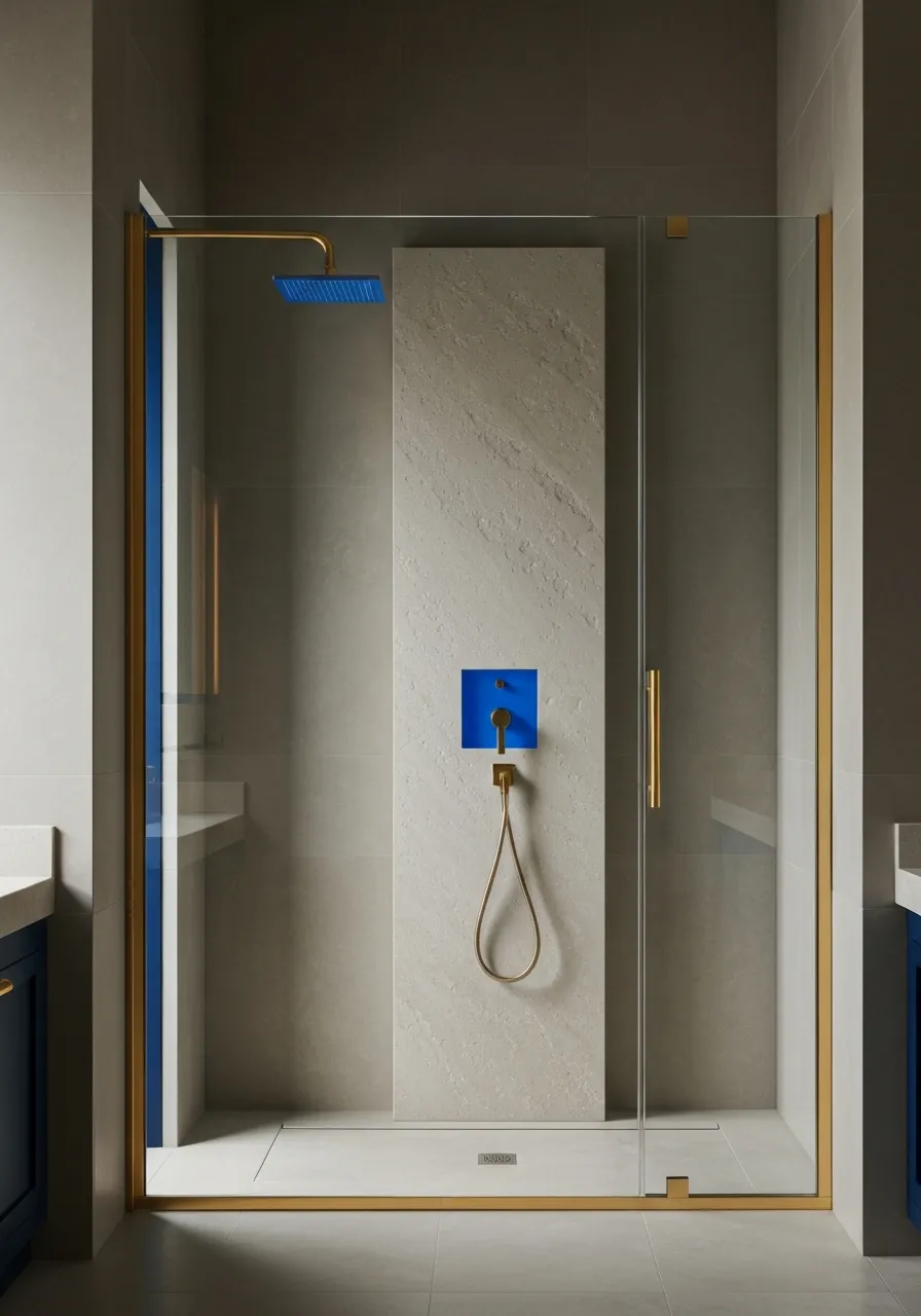 High-end Katy Texas bathroom remodeling detail with luxury stone