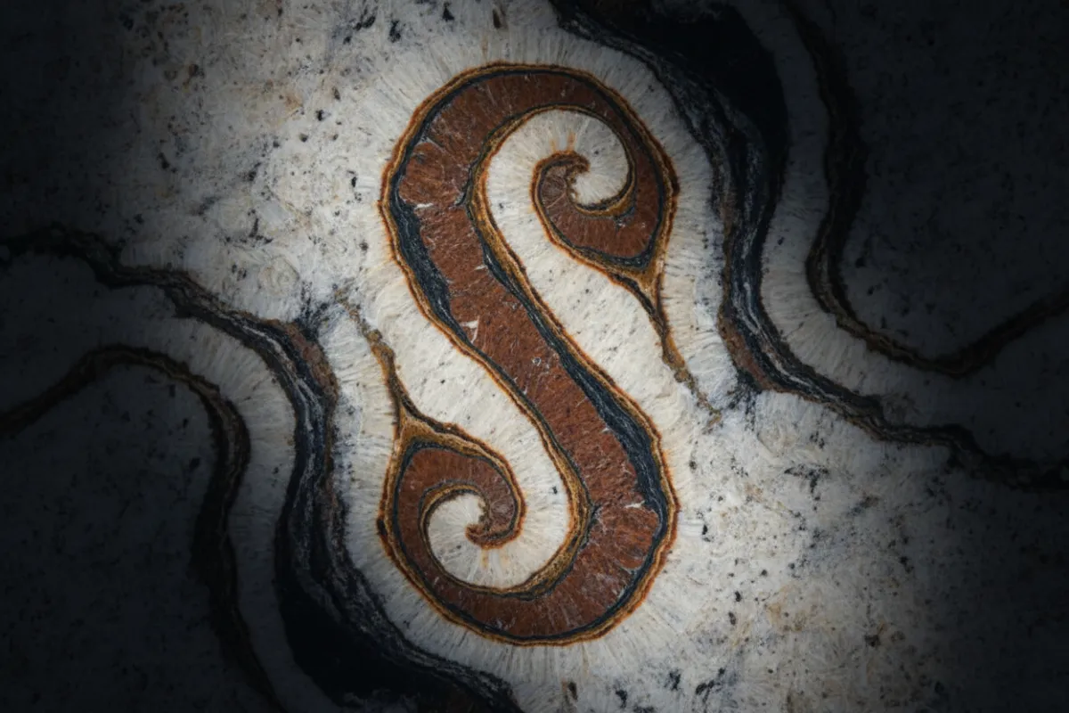Unique veining patterns in natural granite stone