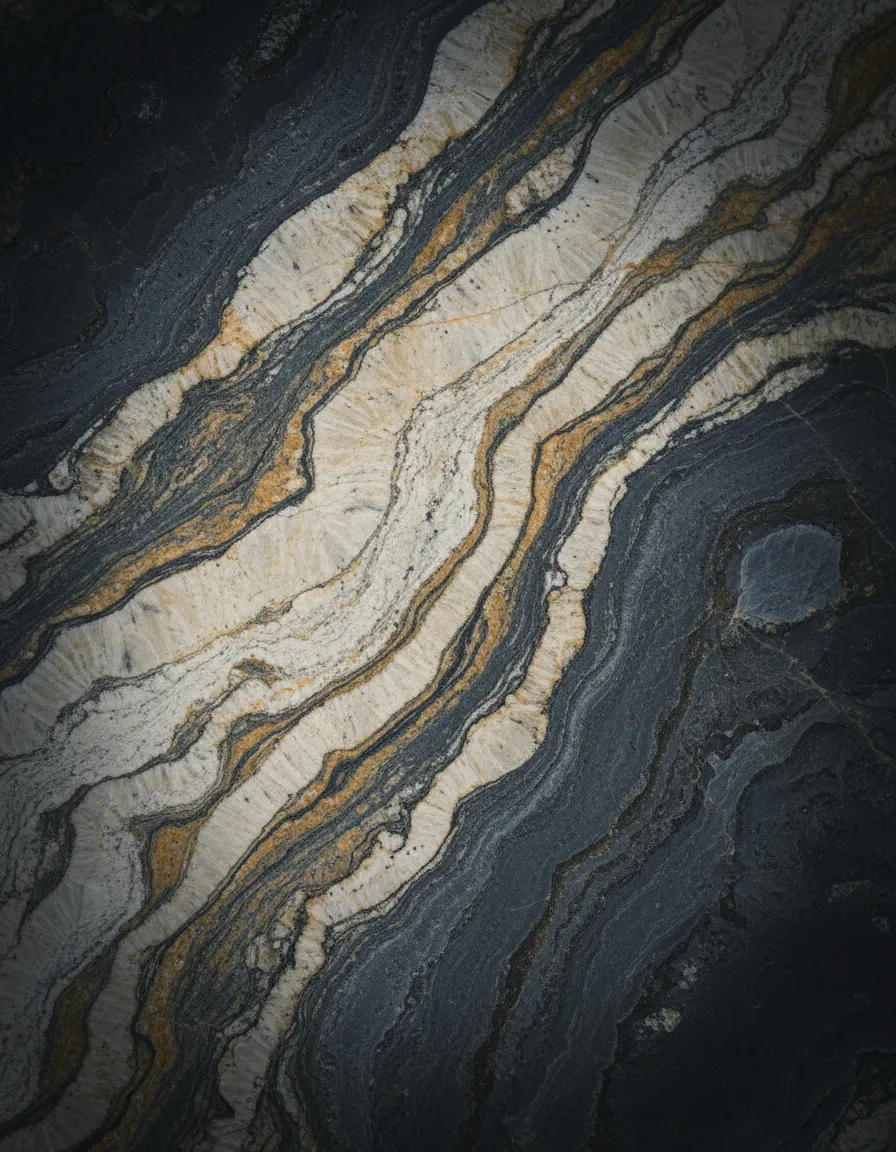 Unique granite patterns and natural stone veining