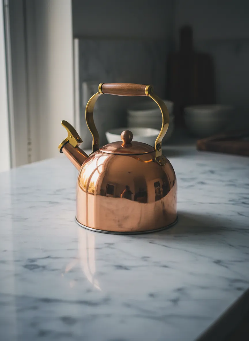 A durable marble countertop in a modern kitchen setting