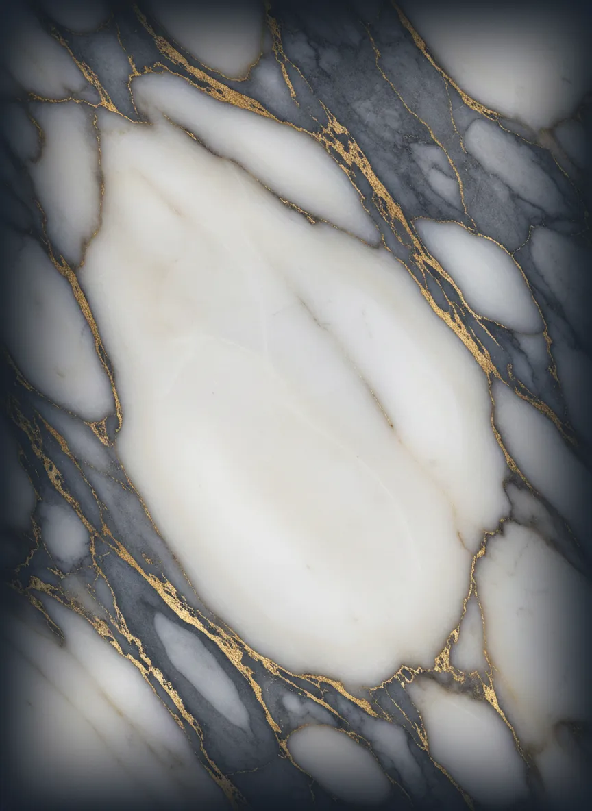 Close up view of natural marble veining and organic texture