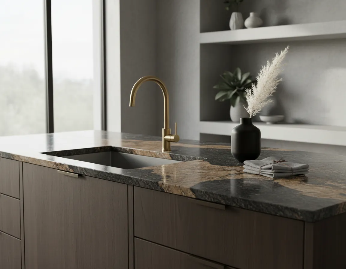 Refined finish of installed granite countertops elevating estate value
