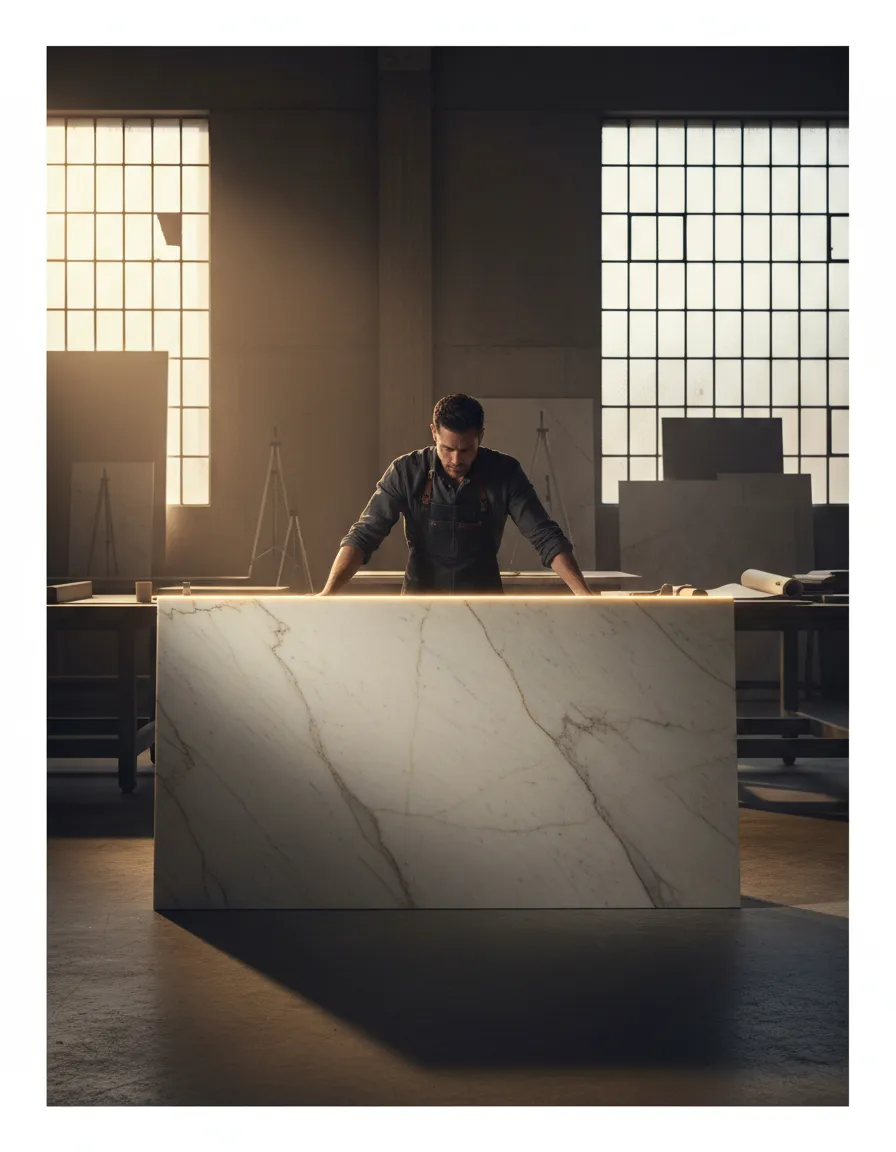 Precision digital templating of a natural marble slab