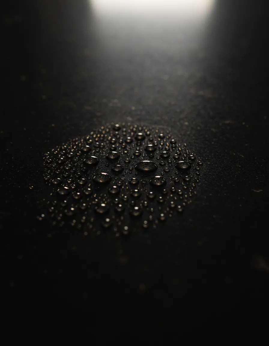 Close up of high-density engineered quartz surface showing non-porous structural integrity