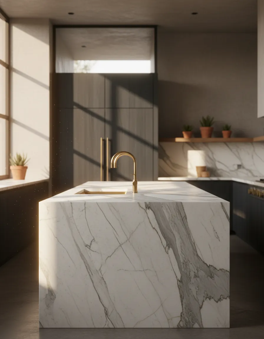 Professional marble installation with seamless finishing
