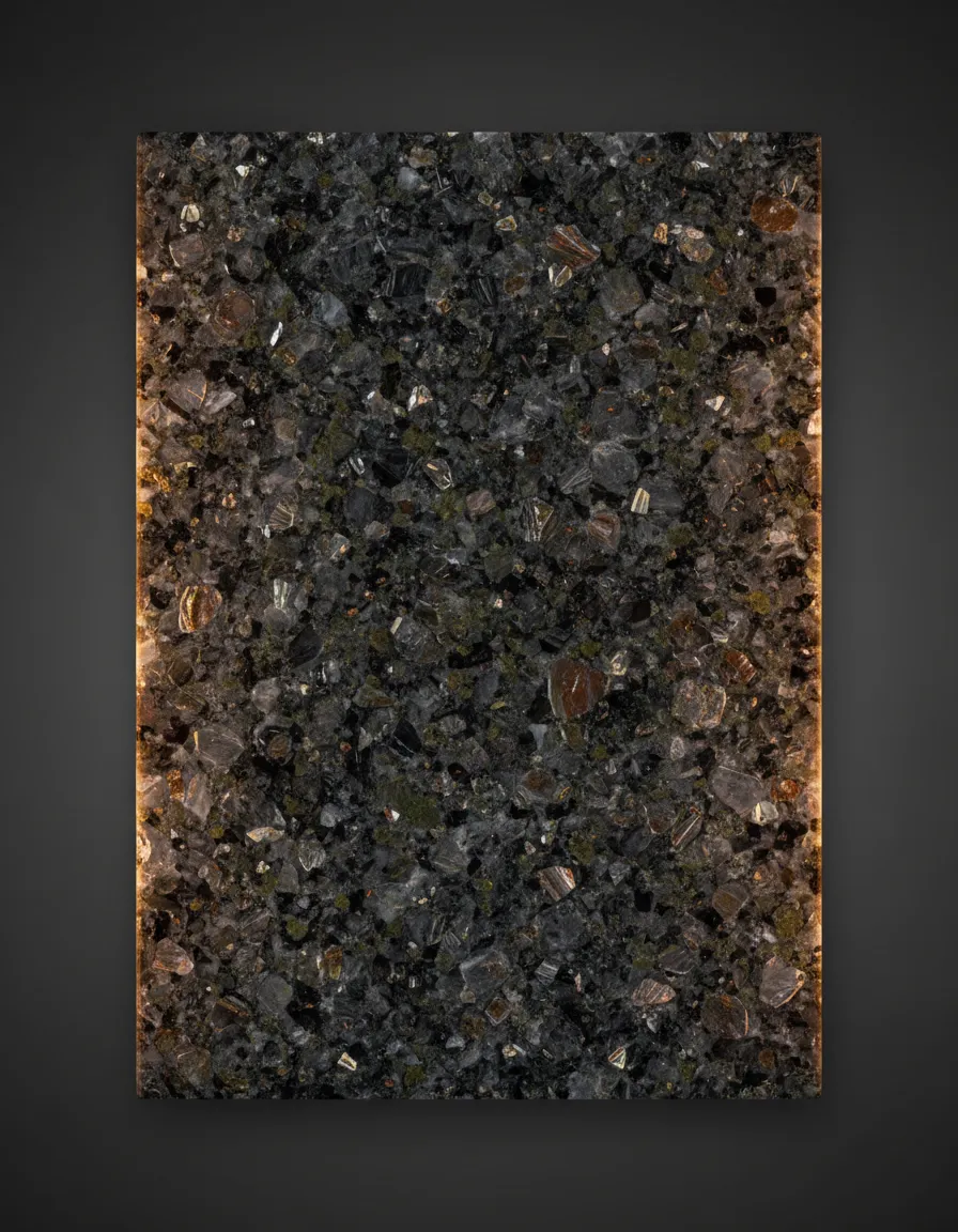 Macro view of granite crystalline density showing durability