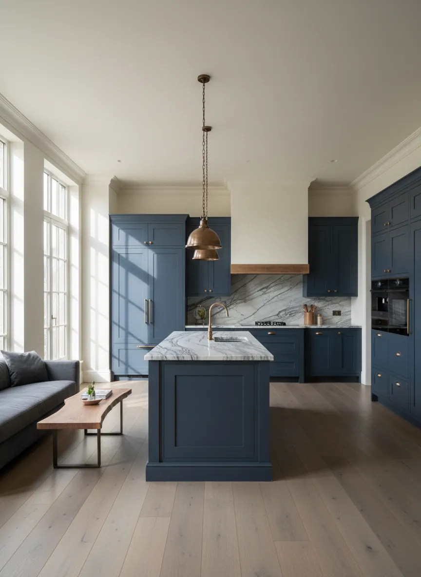 Architectural kitchen remodel featuring custom natural stone countertops in Magnolia, Texas