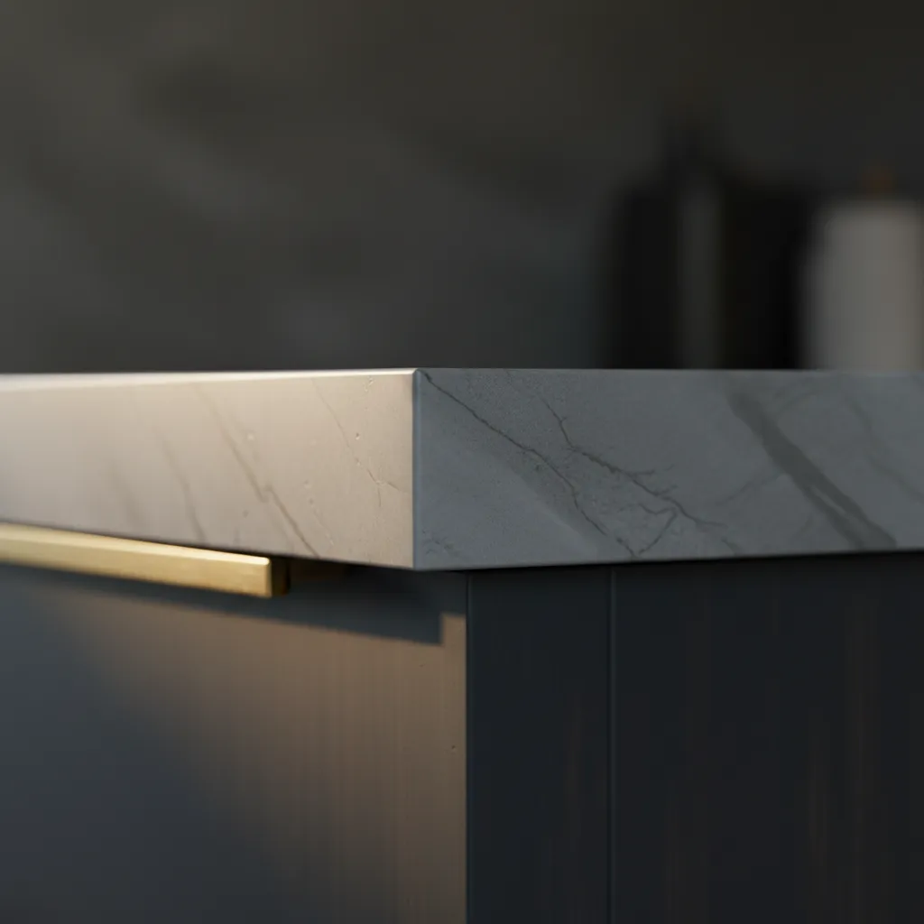 Durable luxury stone countertop close up