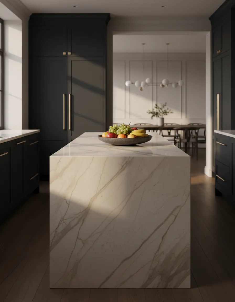 Timeless natural marble countertop surface