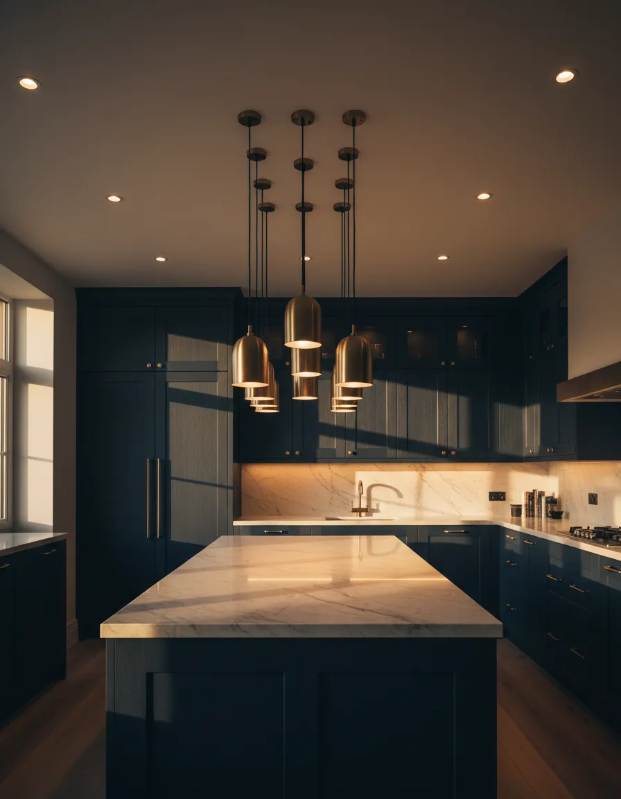 Advanced kitchen lighting improvements featuring layered ambient and task illumination