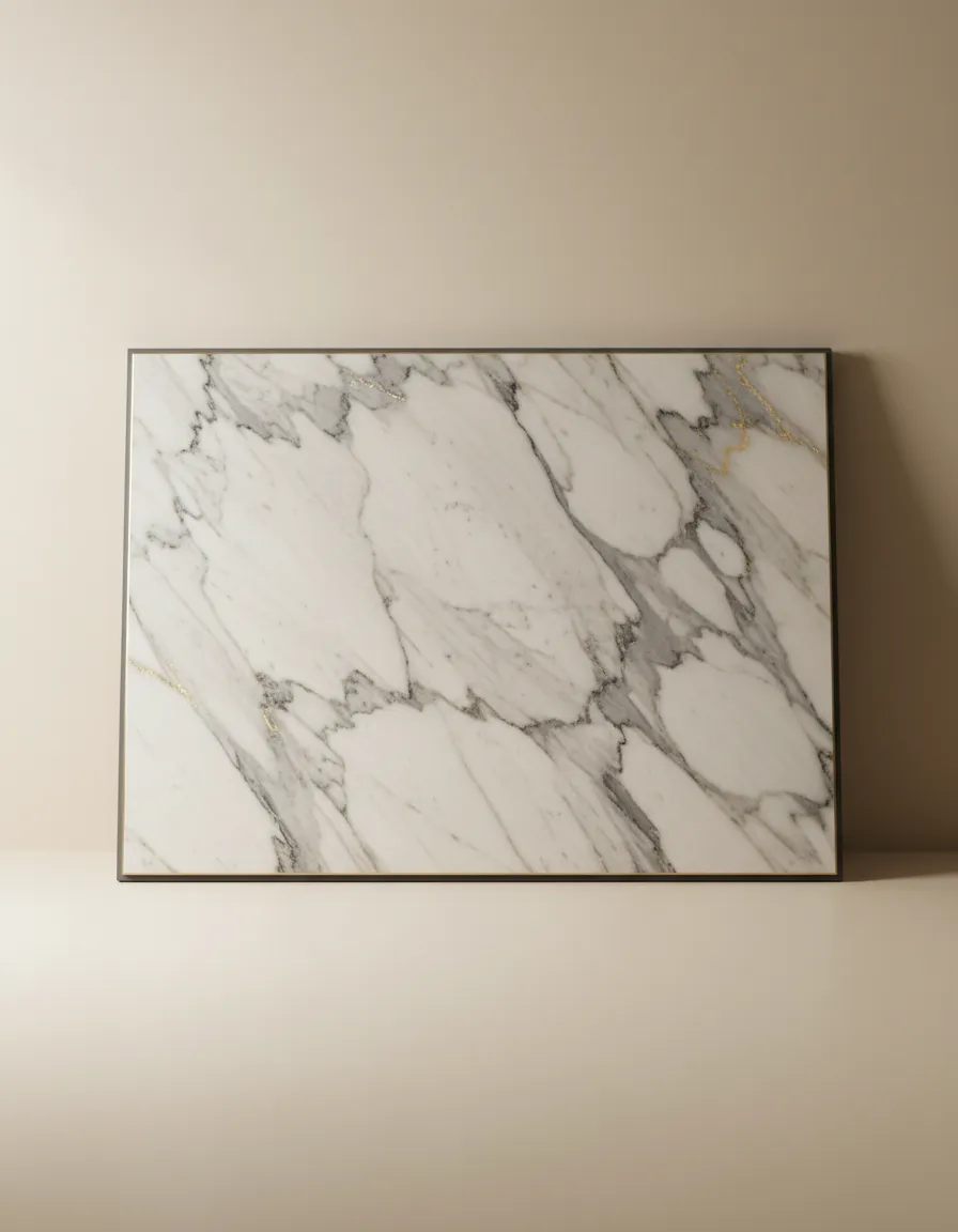 High resolution natural Carrara marble slab texture highlighting distinctive veining patterns