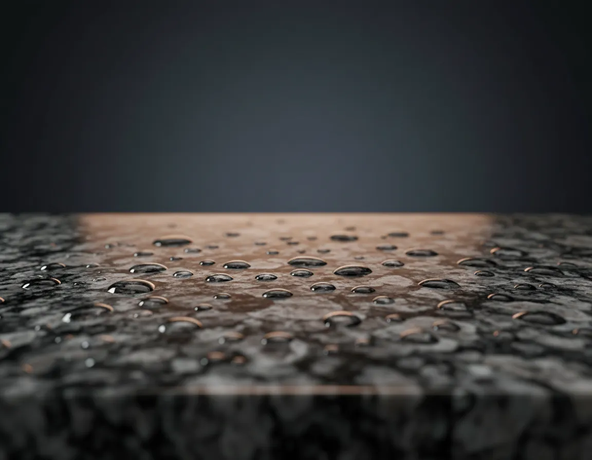 Immaculately sealed granite surface finish