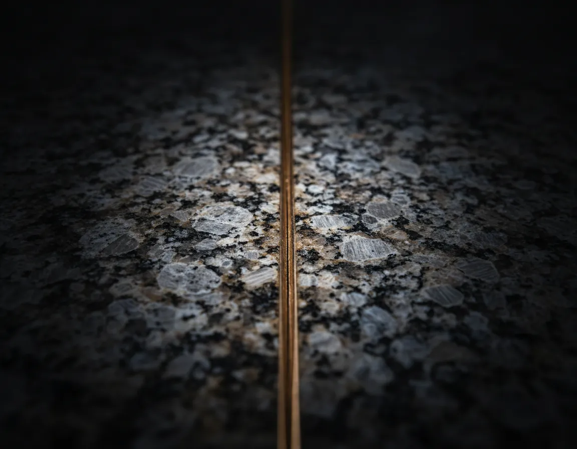Close up of a seamless granite countertop edge