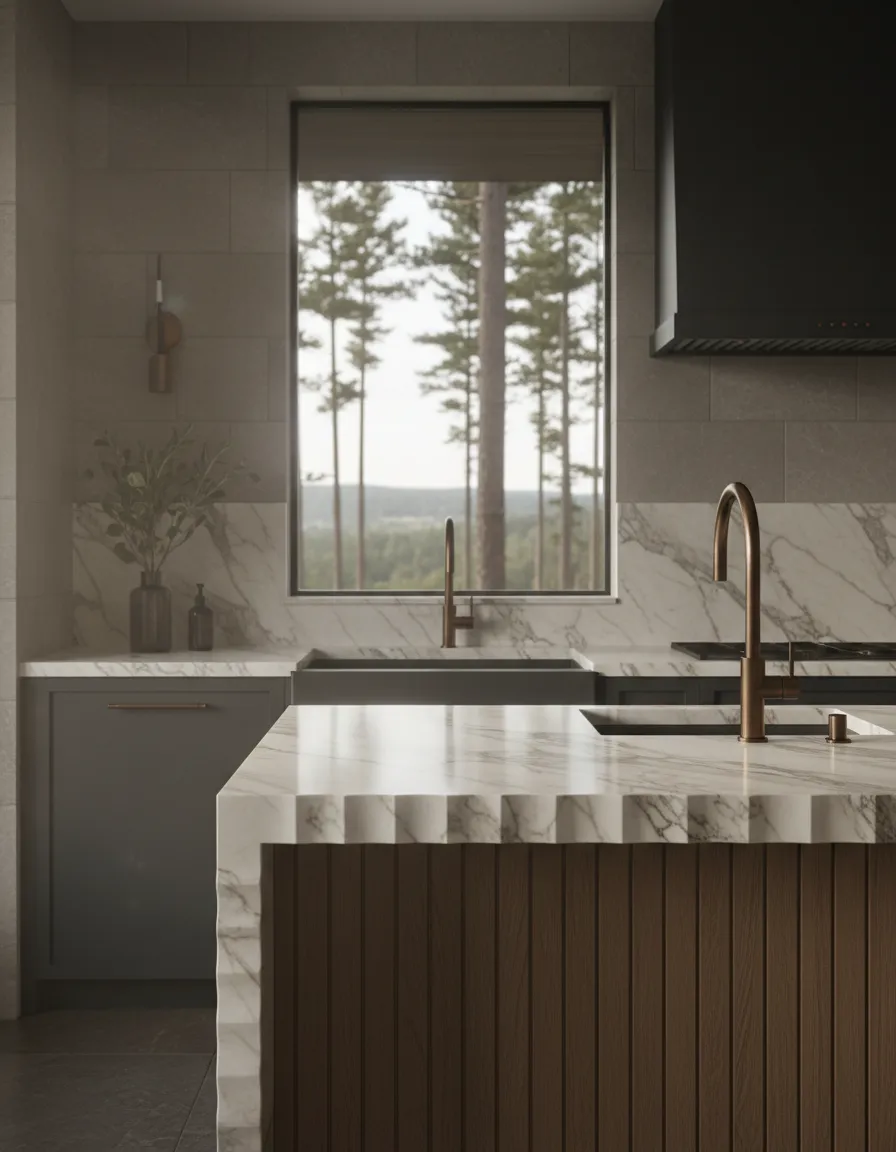 Luxury interior and stone countertops in Montgomery County residence