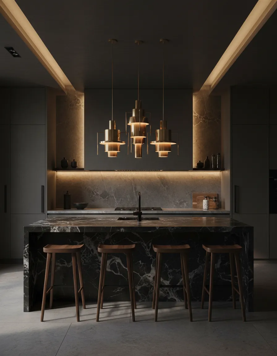 Layered Kitchen Lighting Solutions