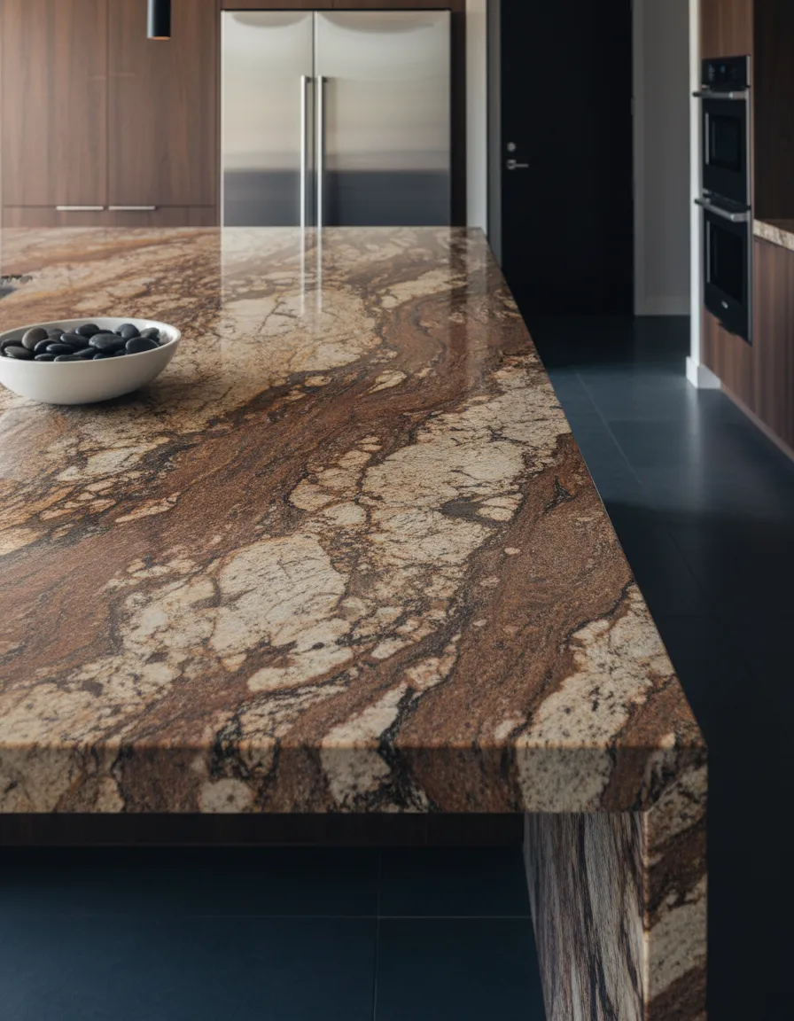 Natural granite slab detail showcasing unique stone veining