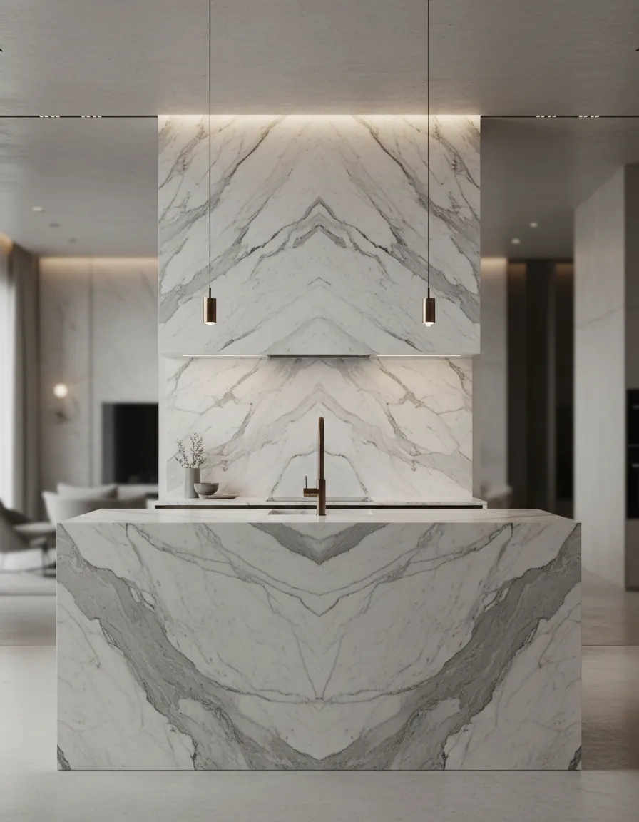Timeless luxury marble countertop statement piece