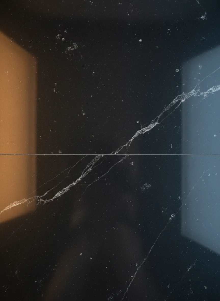 Close up of highly resilient engineered quartz countertop with invisible seams