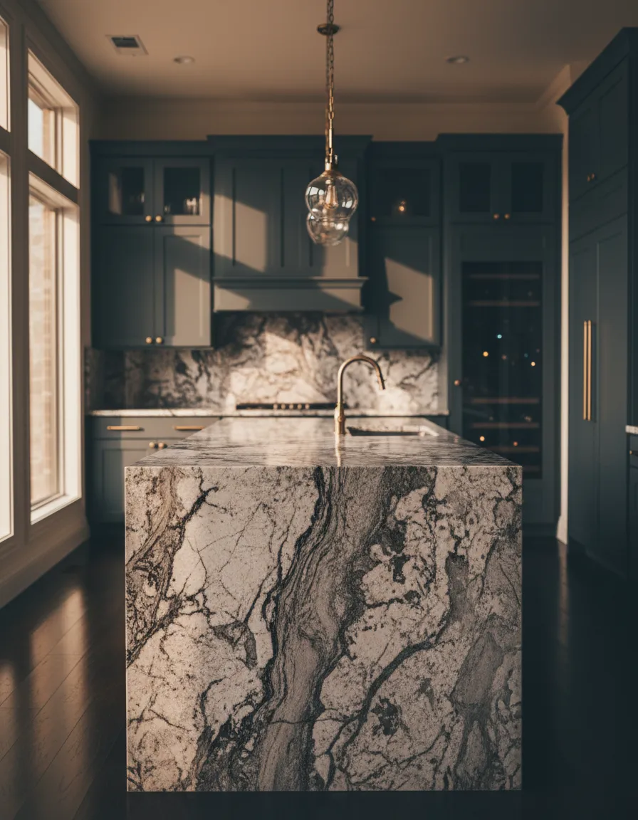 Luxury Conroe kitchen remodeling with premium stone countertops
