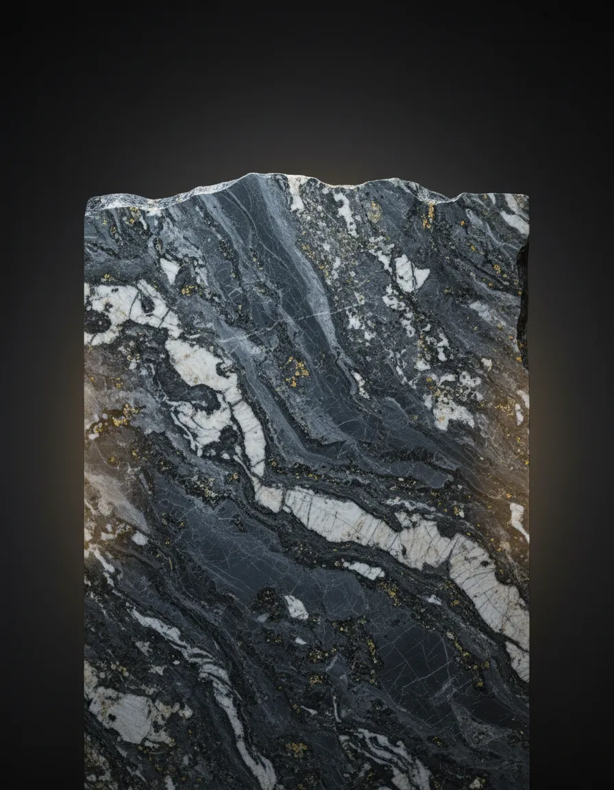 Natural granite slab showing unique veining and high-heat resistance for kitchen remodeling