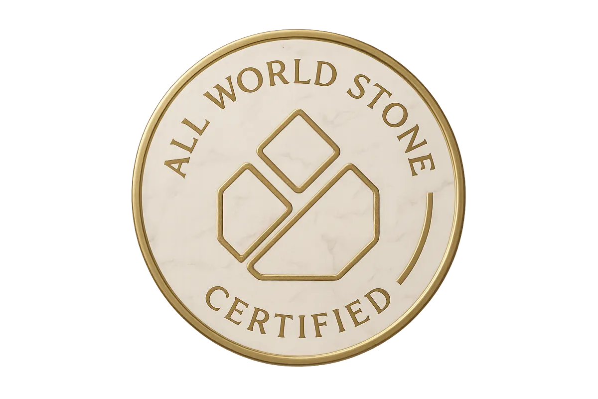 Quality craftsmanship trust badge for marble installation