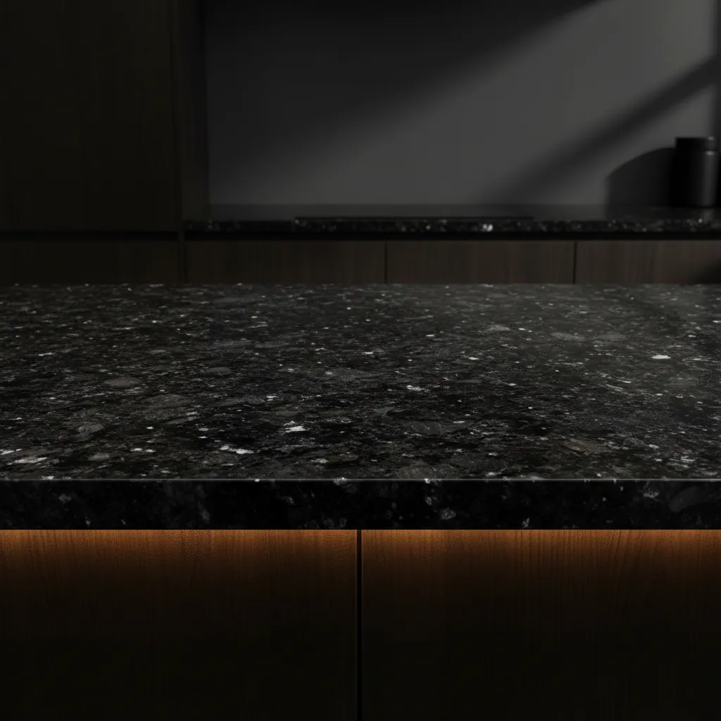 Close up of granite countertop showing heat resistant surface