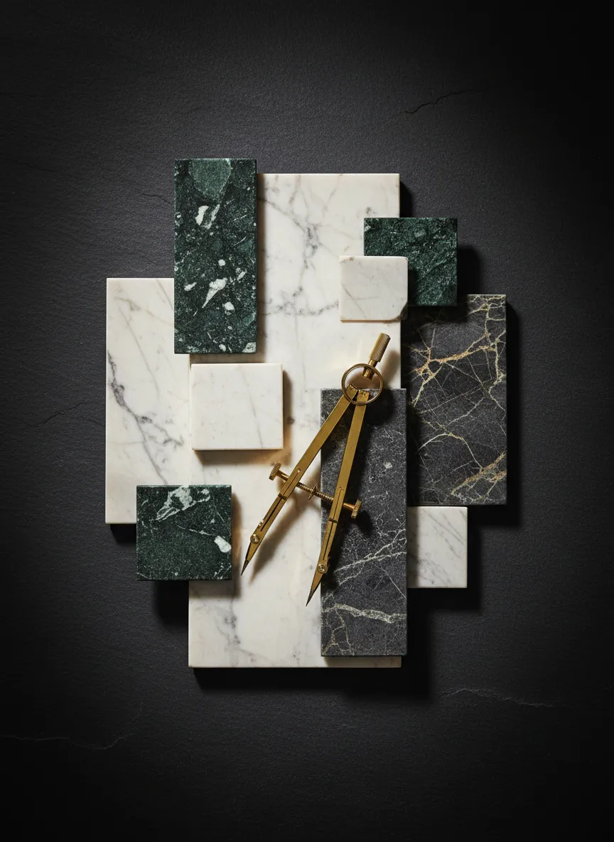 Premium stone materials selected for a custom kitchen remodel