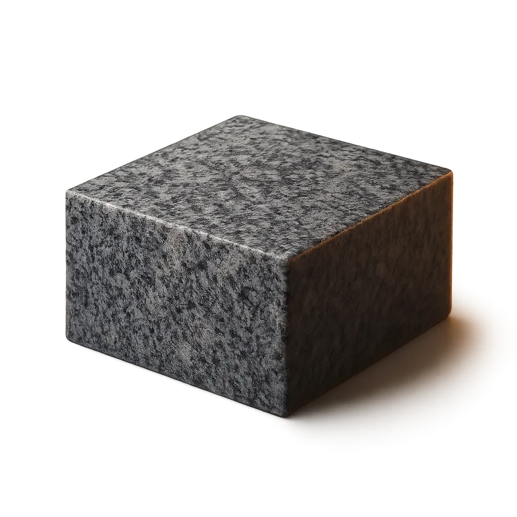 Thick granite corner profile demonstrating material density and architectural edge detail