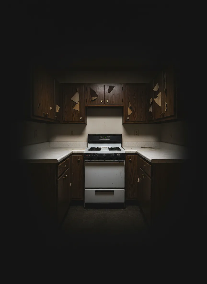 A cramped, outdated kitchen before a remodel