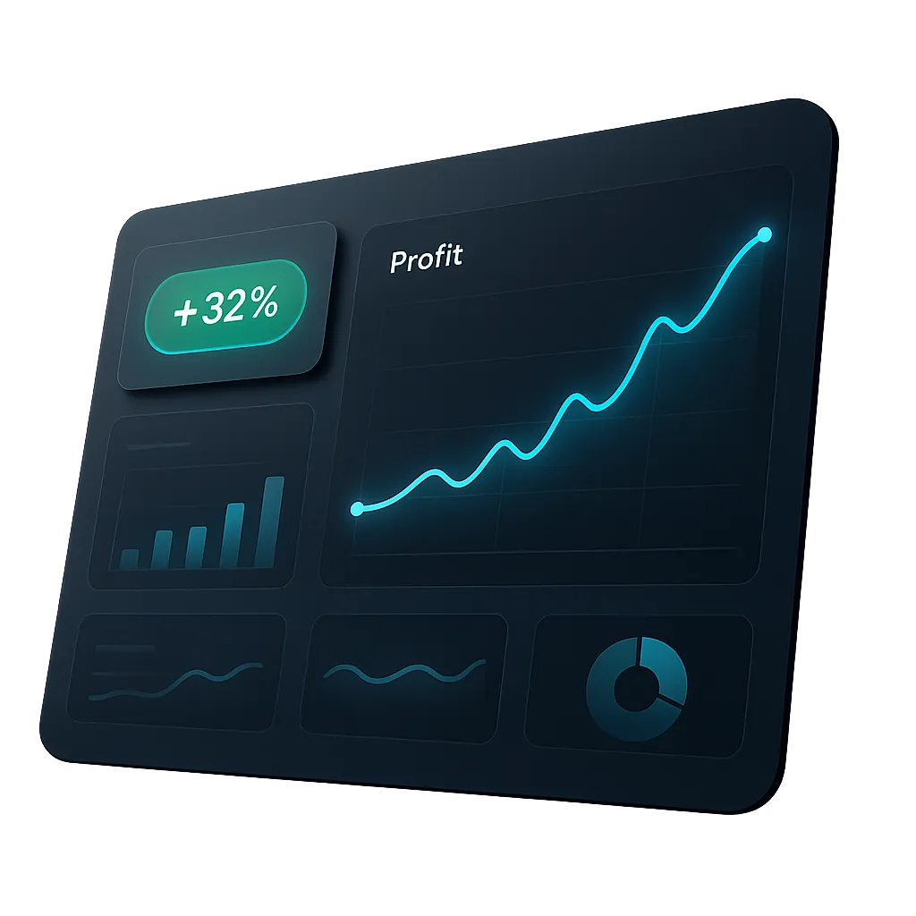 SaaS analytics dashboard interface showing ROAS Growth