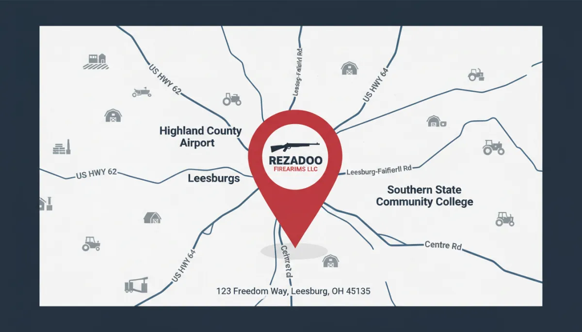 Map of Rezadoo Firearms LLC location in Leesburg, OH