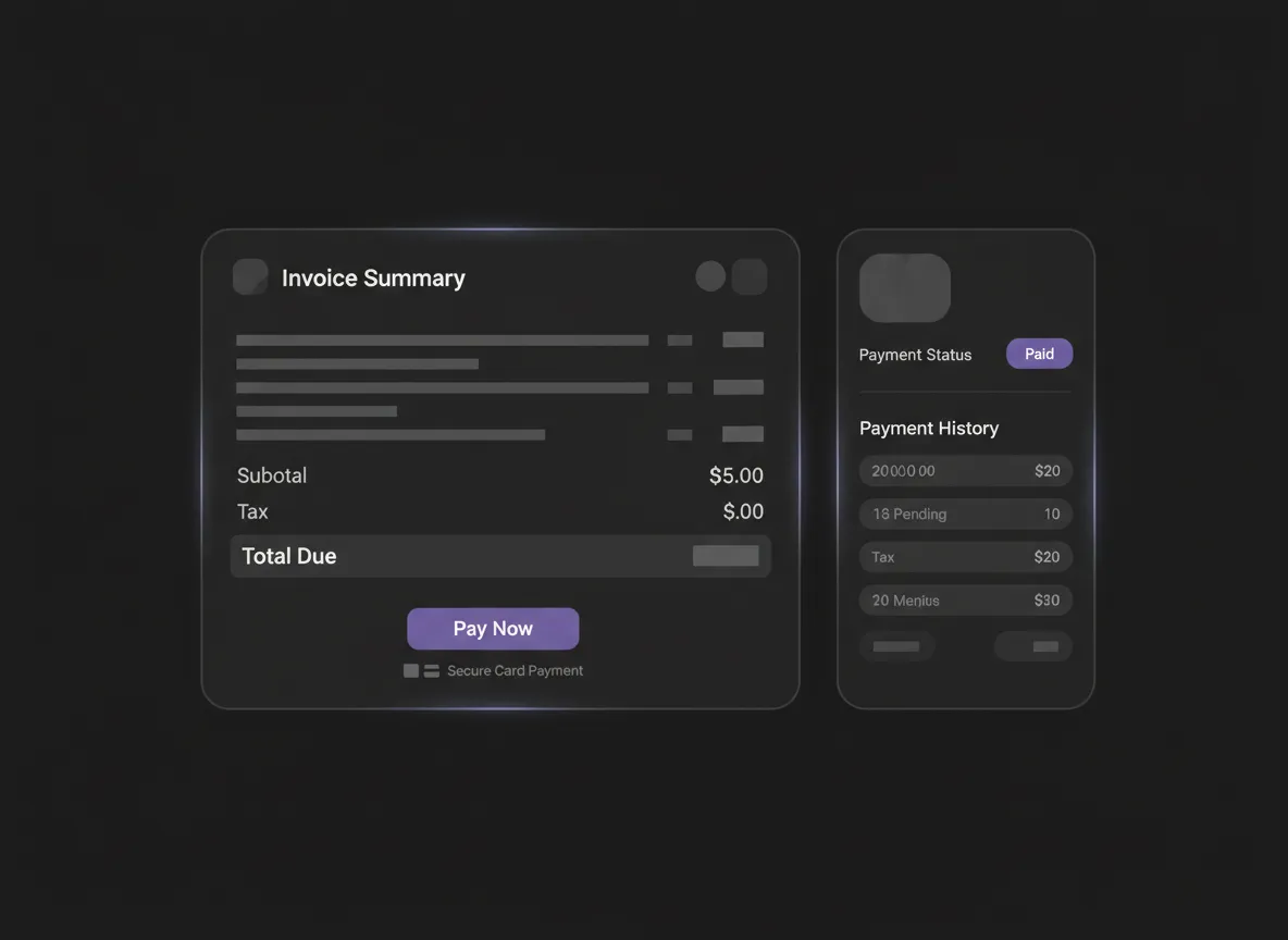Invoicing and payment interface