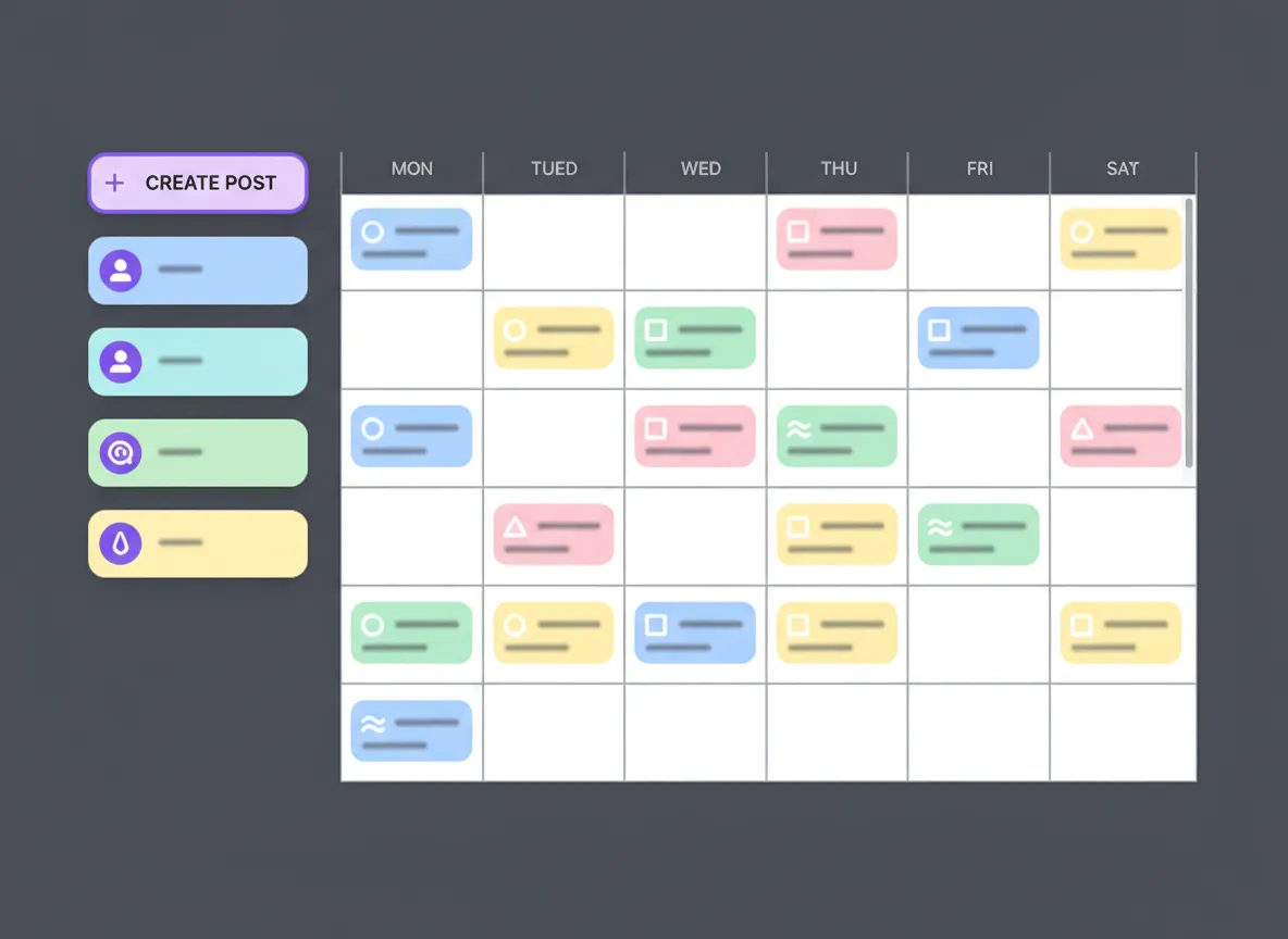 Social media scheduling calendar